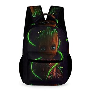 Anime Rocket-Raccon Baby-GRO-ot Hero Backpack Casual Travel Bag Sports Large Space 3D Print Campus Game Bookbag