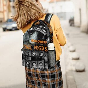 Adult Backpack Michael Halloween Myers Backpack Multifunctional Daypack Perfect Travel Bag Classical Basic Business Daypack