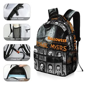 Adult Backpack Michael Halloween Myers Backpack Multifunctional Daypack Perfect Travel Bag Classical Basic Business Daypack