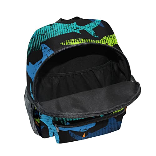 Glaphy Custom Kid's Name Backpack, Sharks Camo Toddler Backpack for Daycare Travel Personalized Name Preschool Bookbag for Boys Girls