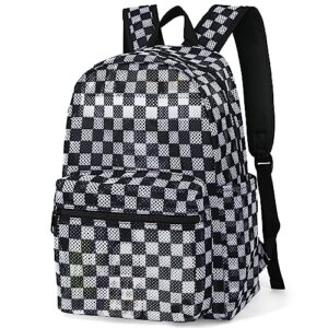 yusudan checkered mesh backpack for girls, kids semi-transparent school bookbag women see through beach bag daypack