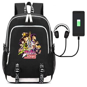 fightinggold jojo bizarre adventure backpack for college rucksack laptop travel bag josuke kujo jotaro dio jolyne (i)