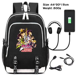 FIGHTINGGOLD JoJo Bizarre Adventure Backpack for College Rucksack Laptop Travel Bag Josuke Kujo Jotaro Dio Jolyne (I)