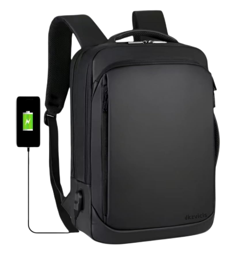 Jkzvicis Backpack for Laptop,Travel backpack,Backpack,16 in Travel Laptop Bag with USB Charging Port, Lightweight and Waterproof, Unisex Shoulder Backpack for Laptop, Black.