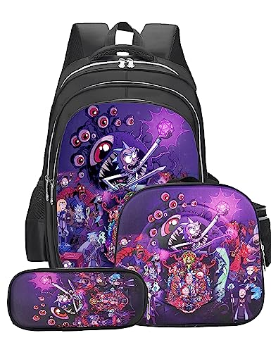 Kavcoc Fashion Cartoon Anime 3-Piece Backpack Set with Lunch Box and Pencil Case - Fun, Functional, Durable, Comfortable, and Versatile Style2