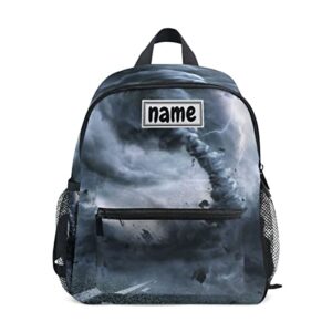 glaphy custom kid's name backpack tornado pattern toddler backpack for daycare travel personalized name preschool bookbag for boys girls