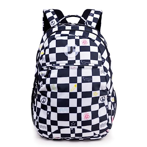 J World New York Cornelia School Backpack for Kids. Cute Womens Laptop Bookbag, Icon Checkers, One Size