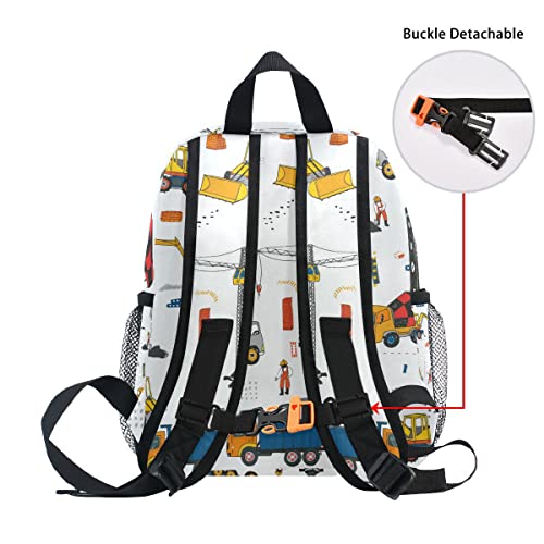 Glaphy Custom Kid's Name Backpack, Excavator Car Toddler Backpack for Daycare Travel Personalized Name Preschool Bookbag for Boys Girls