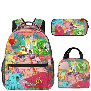 jwbrpz anime backpack cartoon backpack set multifunctional laptop bag durable casual backpack gaming travel backpack 3pcs set unisex