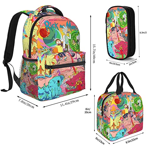 Jwbrpz Anime Backpack Cartoon Backpack Set Multifunctional Laptop Bag Durable Casual Backpack Gaming Travel Backpack 3pcs Set Unisex