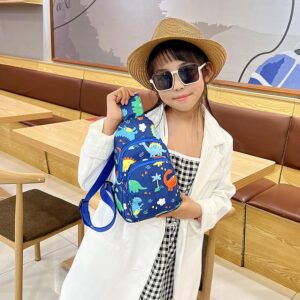 Hiflyer Kids Crossbody Bag Kids Sling Bags, Small Nylon Sling Bag for Kids Travel Bag for Kids, Cartoon Sling Bag for Kids (Blue)