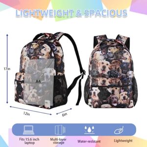 Labrador Retriever Dogs Print Backpack for Boys Girls 17-inch Laptop Travel Laptop Daypack School Bag with Multiple Pockets for Kids