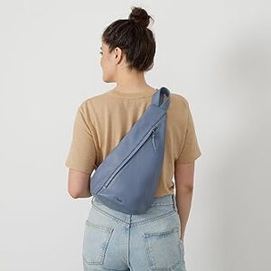 The Sak Geo Sling Backpack in Leather, Convertible Design, Maritime