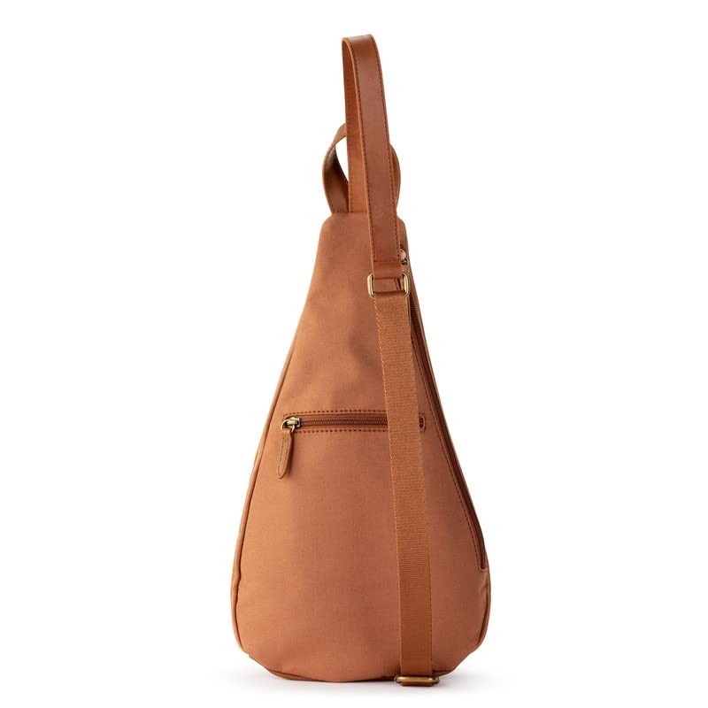 The Sak Geo Sling Backpack in Leather, Convertible Design, Tobacco