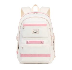 jaygulf waterproof women laptop backpack fashion girl daypack cream
