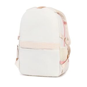 Jaygulf Waterproof Women Laptop Backpack Fashion Girl Daypack Cream