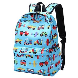 yunyinie cute car school backpack for boys, 16" kids preschool bookbag back to school supplies birthday gifts for kids