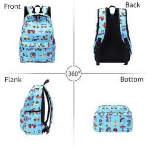 YUNYINIE Cute Car School Backpack for Boys, 16" Kids Preschool Bookbag Back to School Supplies Birthday Gifts for Kids