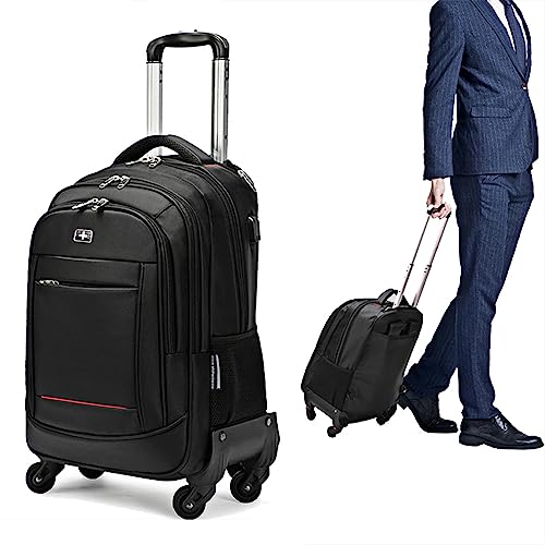 StarCloud 22 inch Large Rolling Backpack with 4 Wheels, Travel Commute Bag, Carry on Luggage Trolley Suitcase,24.8 * 16.14 * 9.84(inch) (4 Wheels Rolling Bacckpack, 22Inch)