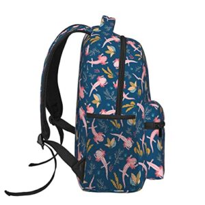 Cute Axolotl Backpack 17 Inch, Laptop Backpack Lightweight Backpack Casual Daypack With Adjustable Straps.Axolotl