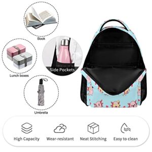 Cute Axolotl Backpack 17 Inch, Laptop Backpack Lightweight Backpack Casual Daypack With Adjustable Straps.Cute Funny Axolotl