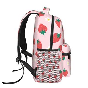 Strawberry Backpack For Women Men Laptop Bag Travel Hiking Camping Daypack