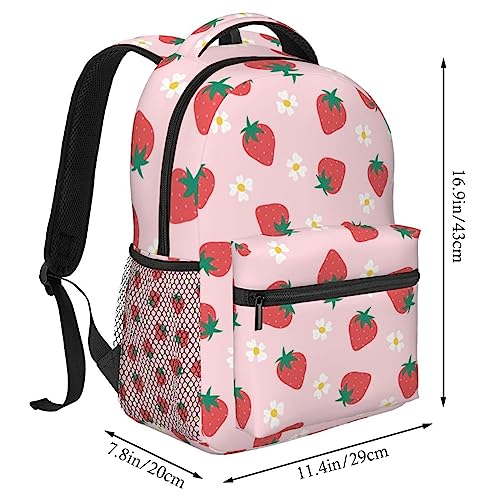 Strawberry Backpack For Women Men Laptop Bag Travel Hiking Camping Daypack