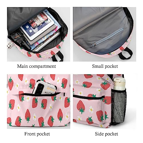 Strawberry Backpack For Women Men Laptop Bag Travel Hiking Camping Daypack