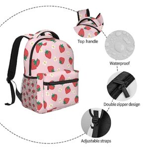 Strawberry Backpack For Women Men Laptop Bag Travel Hiking Camping Daypack