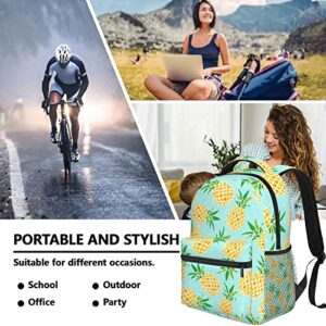 Ciferfor Tropical Yellow Pineapple Backpack Lightweight Bag Waterproof High Middle 17 Inch Backpack For Adjustable Backpacks Casual Daypack For Men Women