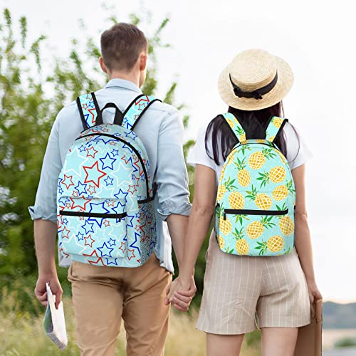 Ciferfor Tropical Yellow Pineapple Backpack Lightweight Bag Waterproof High Middle 17 Inch Backpack For Adjustable Backpacks Casual Daypack For Men Women