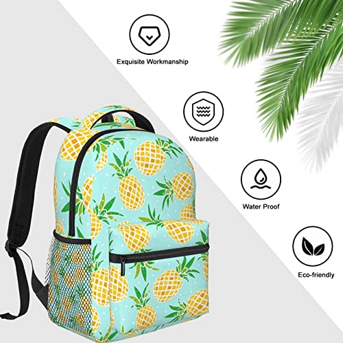 Ciferfor Tropical Yellow Pineapple Backpack Lightweight Bag Waterproof High Middle 17 Inch Backpack For Adjustable Backpacks Casual Daypack For Men Women