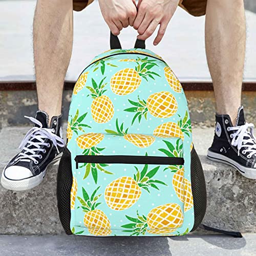 Ciferfor Tropical Yellow Pineapple Backpack Lightweight Bag Waterproof High Middle 17 Inch Backpack For Adjustable Backpacks Casual Daypack For Men Women