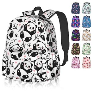 cute panda backpack for women men, 16.9 inch cute panda laptop backpack college bag cute travel backpack