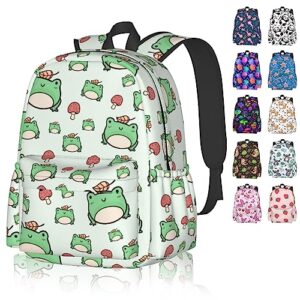 parn cute frog backpack for women men, 16.9 inch cute frog laptop backpack college bag cute travel backpack