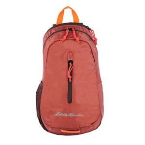 eddie bauer stowaway packable 10l sling 3.0 made from polyester with lightly padded shoulder strap, maroon