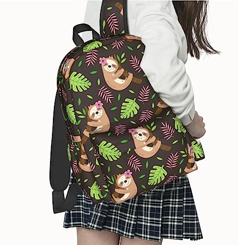 PARN Sloth Backpack For Women Men, 16.9 Inch Sloth Laptop Backpack College Bag Cute Travel Backpack