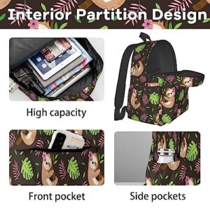 PARN Sloth Backpack For Women Men, 16.9 Inch Sloth Laptop Backpack College Bag Cute Travel Backpack