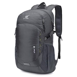 skysper packable hiking backpack 35l lightweight travel daypack waterproof hiking daypack for women men(darkgrey)