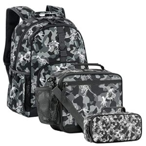 choco mocha 17inch dinosaur backpack + lunch bag+ pencil bag