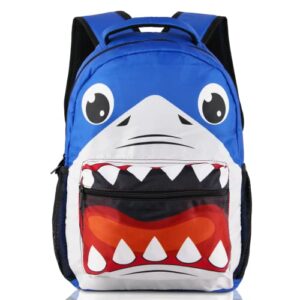 hjklone shark backpack for boys girls, elementary middle high school bookbags for kids teen, large travel laptop back packs for college students lightweight durable school bags, blue