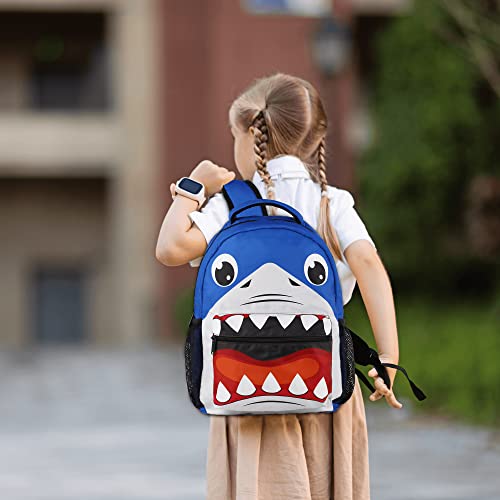 HJKLONE Shark Backpack for Boys Girls, Elementary Middle High School Bookbags for Kids Teen, Large Travel Laptop Back Packs for College Students Lightweight Durable School Bags, Blue