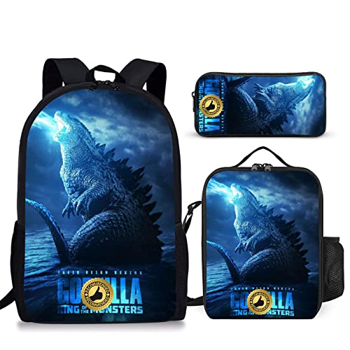 Pecxarnt Backpack Lunch Bag Set with Pencil Case Lightweight Laptop Backpacks Bookbag Cartoon Shoulder Bag Casual Daypack