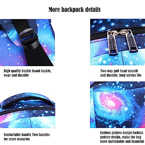 Egchescebo 18" School Kids Rolling Backpack for Girls With Wheels Trolley Wheeled Backpacks for Girls Students Travel Bags Adults Backpack With Lunch Box Pencil Bag 3PCS Dark Blue