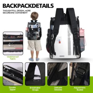 ZYSPMUYE Clear Backpack Heavy Duty Thickened PVC Transparent Backpack, School Backpack For Girls And Boys/Kids high capacity see through backpacks (Black)