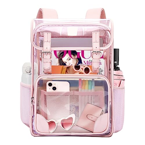 Jinyunco Clear Backpack Stadium Approved Travel Backpack For Women School Backpack For Girls,Clear Backpack For Kids/Adults