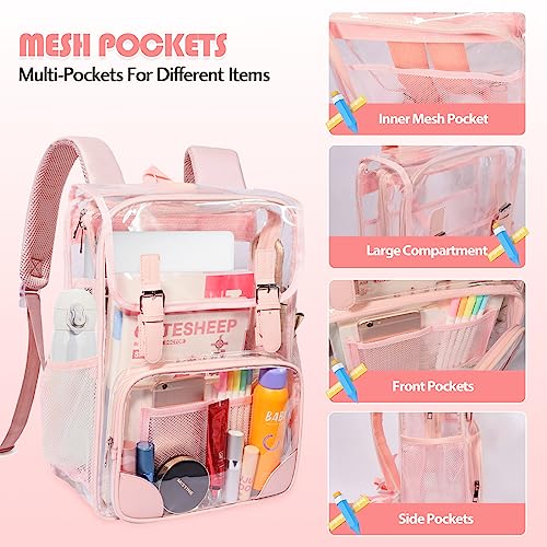 Jinyunco Clear Backpack Stadium Approved Travel Backpack For Women School Backpack For Girls,Clear Backpack For Kids/Adults