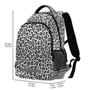 Kcldeci Backpack for Girls-Boys Animal Leopard Gray Colors Middle-School Elementary Bookbags School Book Bag Travel Bag