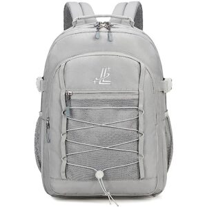 lanola backpack for men women waterproof casual laptop backpack fits 15.6 inch lightweight student school bag - gray