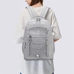 Lanola Backpack for Men Women Waterproof Casual Laptop Backpack Fits 15.6 Inch Lightweight Student School bag - Gray